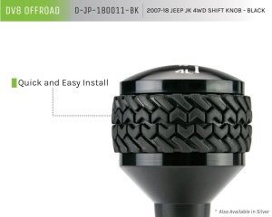 Jeep Wrangler JK Shift Knob - DV8 Offroad - Tired Tread Design - Black - `07-`18